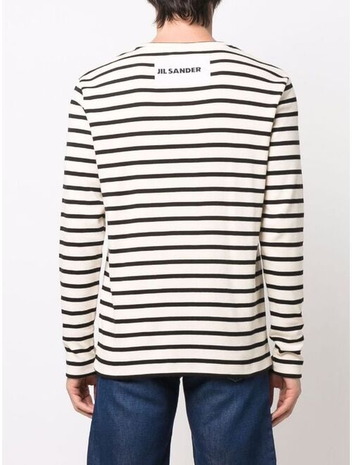 Jil Sander ribbed stripe-pattern knit jumper
