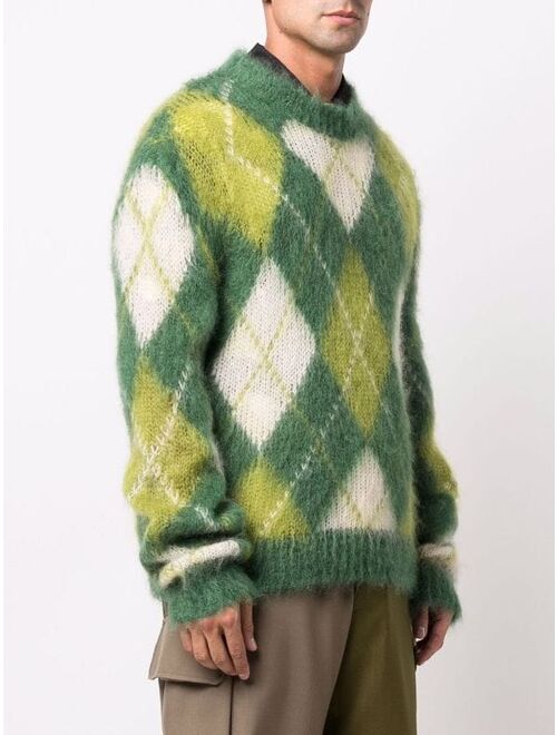 Marni argyle-knit mohair jumper