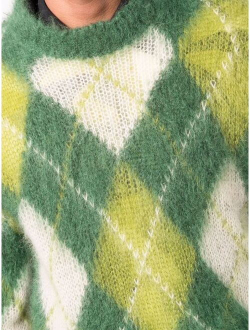 Marni argyle-knit mohair jumper