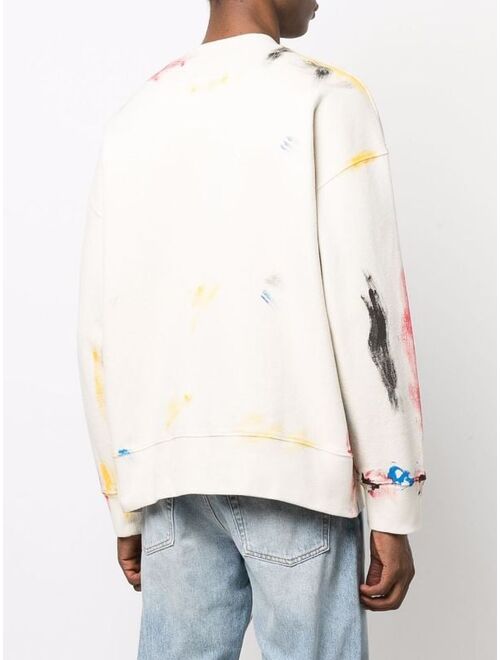 Palm Angels painted college sweatshirt