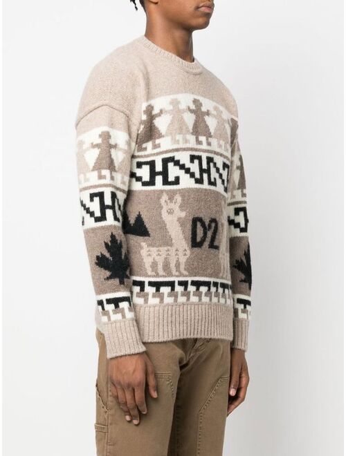 Dsquared2 jacquard-knit alpaca wool jumper