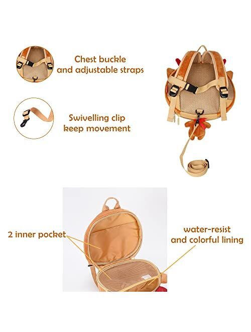 Kids happy Animal Backpack Leash for Toddlers,Baby Harness Backpack for Kids,Child Backpack Walking Leash,Plush Backpack Harness,Cute Backpack Leash,Toddler Tether Backpa