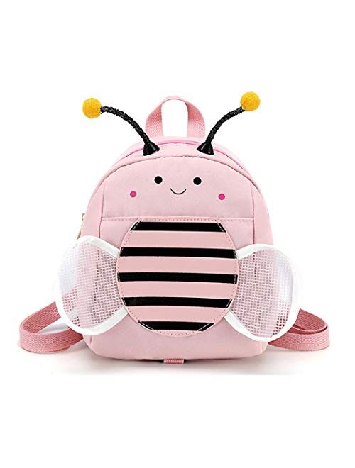 Bansusu Cute Honeybee Baby Walking Safety Harness Mini Backpack Anti-lost Toddler Girls Boys Snack Bag Daypack with Safety Leash