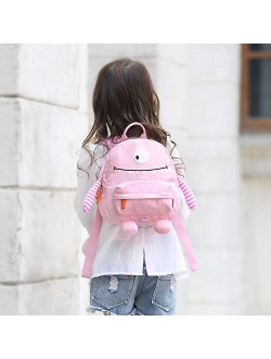 GAGAKU Mini Toddler Backpack for Girls 2-5 Years, Anti-Lost Preschool Backpack with Leash - Pink