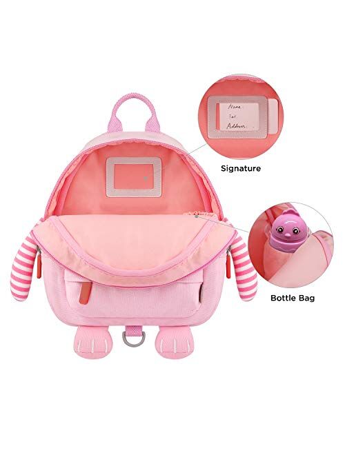 GAGAKU Mini Toddler Backpack for Girls 2-5 Years, Anti-Lost Preschool Backpack with Leash - Pink