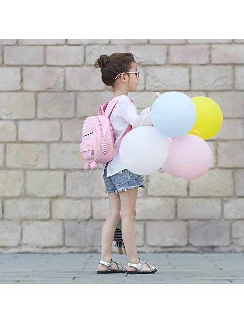 GAGAKU Mini Toddler Backpack for Girls 2-5 Years, Anti-Lost Preschool Backpack with Leash - Pink