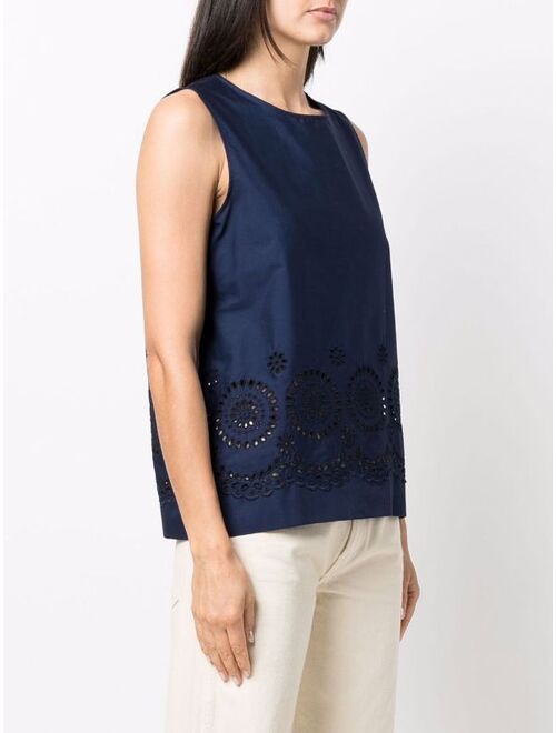 P.A.R.O.S.H. broderie-anglaise sleeveless blouse