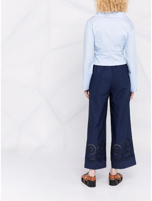 P.A.R.O.S.H. broderie anglaise cropped trousers