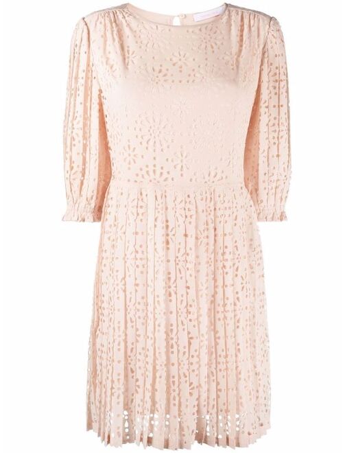 See by Chloe perforated floral pattern dress