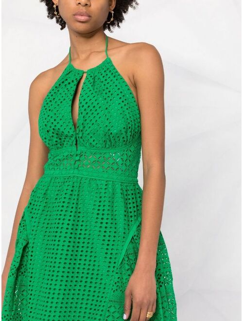 Self-Portrait broderie-anglaise backless dress