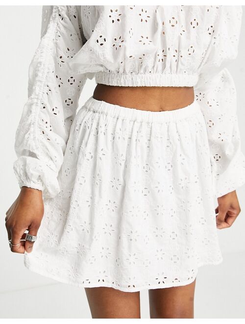 Topshop broderie mini skirt in white - part of a set