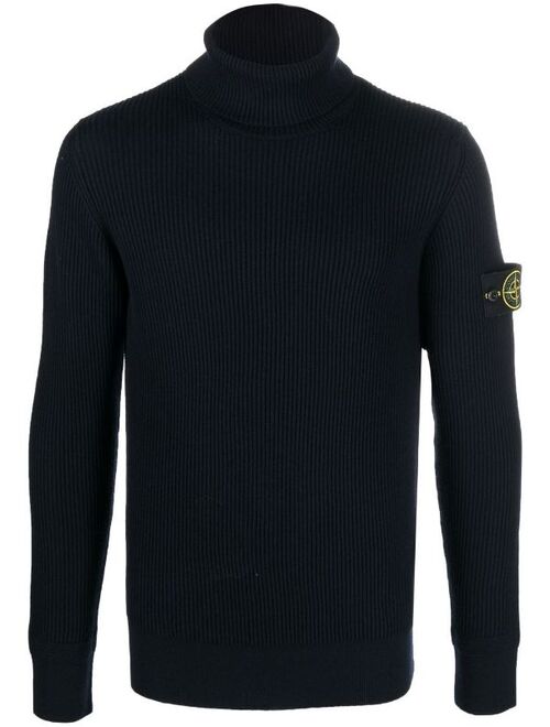 Stone Island compass-patch rollneck jumper