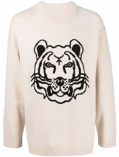 Kenzo intarsia-knit K-Tiger wool jumper