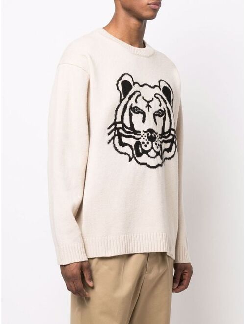 Kenzo intarsia-knit K-Tiger wool jumper