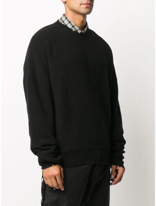 UNRAVEL PROJECT distressed-edge ribbed jumper