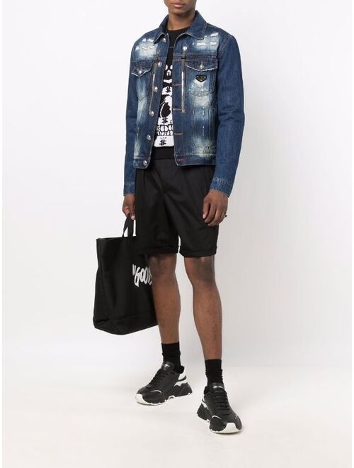 Philipp Plein distressed-effect denim jacket