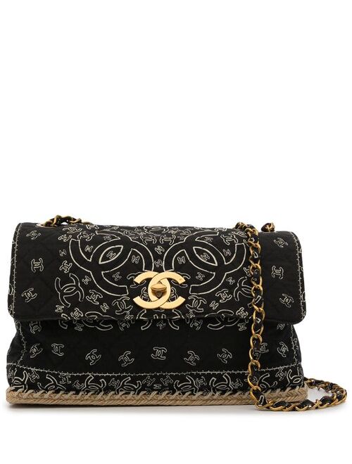 Chanel Pre-Owned 1992 Jumbo Bandanaprint logo Classic Flap shoulder bag