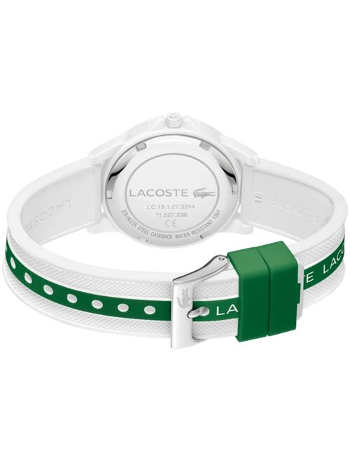 Lacoste Kids' Rider White & Green Silicone Strap Watch 36mm