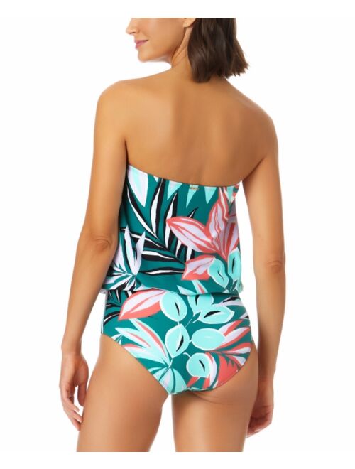 Anne Cole Women's Zesty Tropical Blouson One-Piece Keyhole Swimsuit