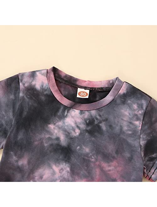 Suranne Baby Toddler Boy Outfits Tie Dye Sleeveless Top + Shorts Summer Set 2Pcs