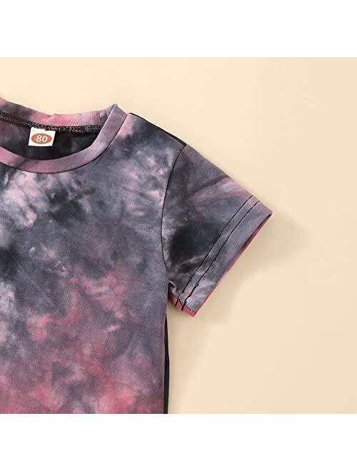 Suranne Baby Toddler Boy Outfits Tie Dye Sleeveless Top + Shorts Summer Set 2Pcs