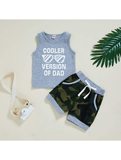 Sinhoon Baby Boy Shorts Clothes Toddler Cooler Version of Dad Print Vest Tops Camouflage Pants Summer Outfit 2Pcs Set