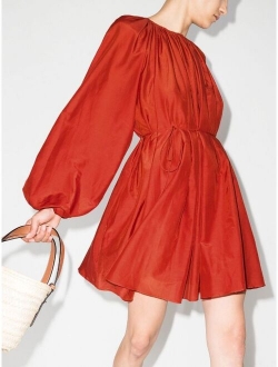 Matteau long-sleeve gathered minidress