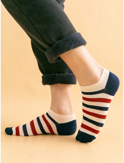 Shein 5pairs Men Striped Ankle Socks
