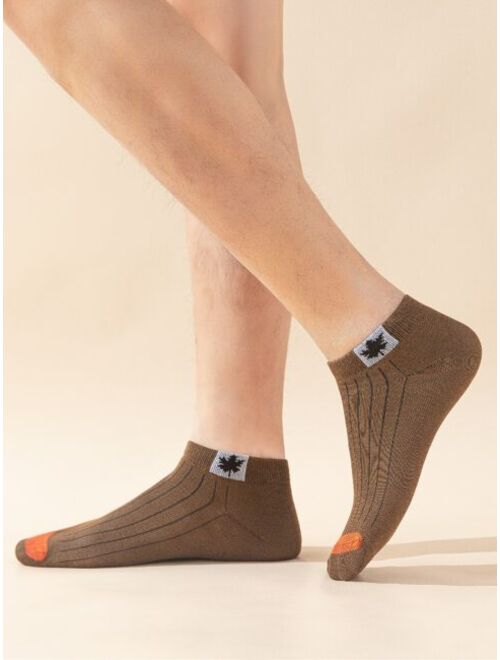 Shein 10pairs Men Leaf Pattern Ankle Socks
