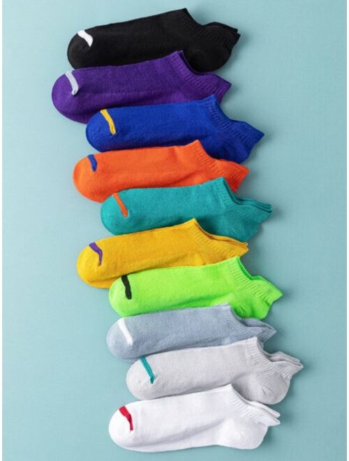 Shein 10pairs Men Solid Ankle Socks