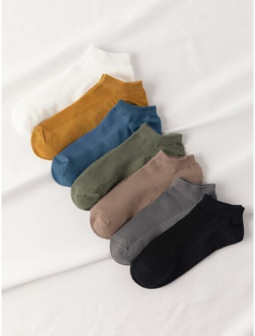 Shein 7pairs Men Solid Ankle Socks