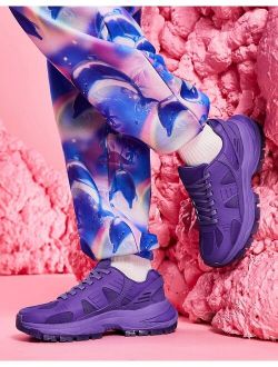 chunky sneakers with rubberized panels in purple
