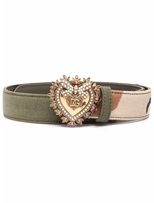 Dolce & Gabbana camouflage-print heart-motif belt