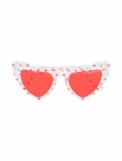 heart-print cat-eye sunglasses