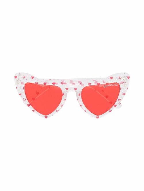 Monnalisa heart-print cat-eye sunglasses
