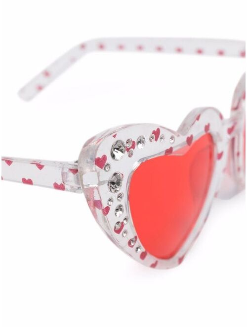 Monnalisa heart-print cat-eye sunglasses