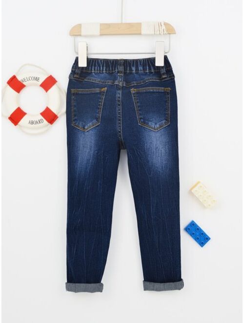 Shein Toddler Boys Ripped Washed Jeans