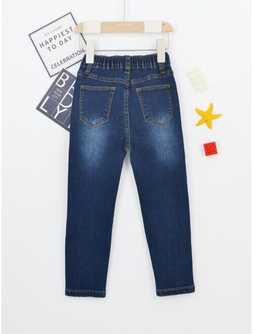 Shein Toddler Boys Slant Pocket Elastic Waist Jeans