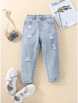 Toddler Boys Ripped Tapered Jeans