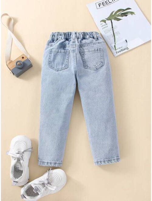 Shein Toddler Boys Ripped Tapered Jeans