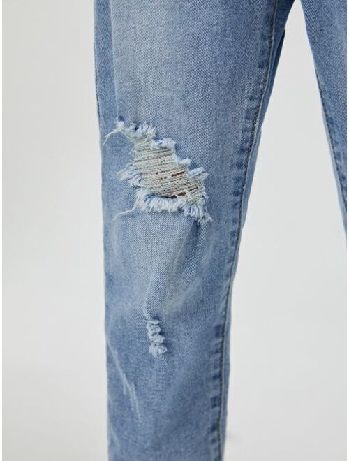 Shein Toddler Boys Ripped Straight Leg Jeans
