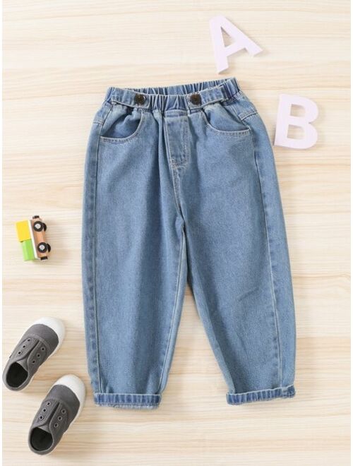 Shein Toddler Boys Elastic Waist Tapered Jeans