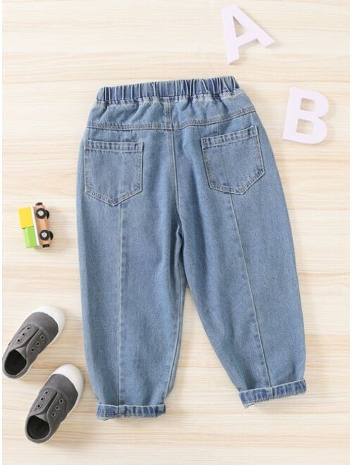 Shein Toddler Boys Elastic Waist Tapered Jeans