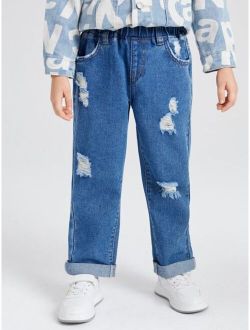 Toddler Boys Ripped Washed Jeans