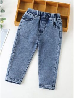Toddler Boys Elastic Waist Jeans