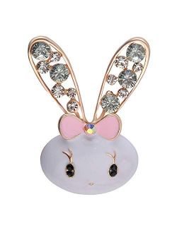 Diamond Rabbit Bunny Brooch Pin for Women Girls Sparkling Crystal Cubic Zirconia Pet Animal Brooches Clothes Tie Accessories Dainty Jewelry Gifts