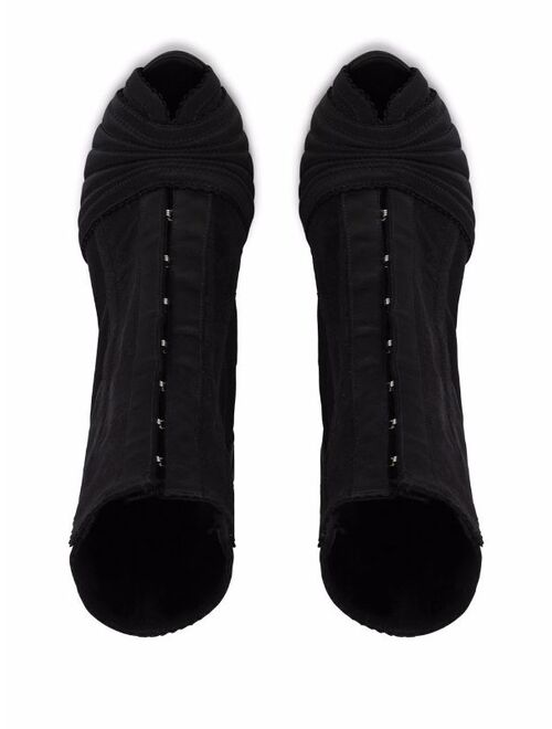 Dolce & Gabbana peep-toe satin ankle boots