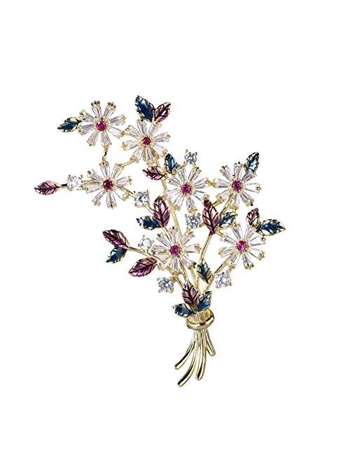 SHAN LI HUA 2020 Fashion New Flower Colored Brooch Girl's Jewelry Safety Pin Purple Grape White Shell Flower
