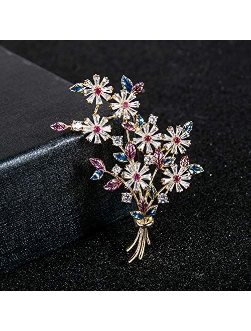 SHAN LI HUA 2020 Fashion New Flower Colored Brooch Girl's Jewelry Safety Pin Purple Grape White Shell Flower