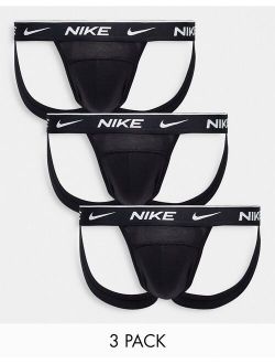 Dri-FIT Essential Cotton Stretch 3 pack jock straps in black